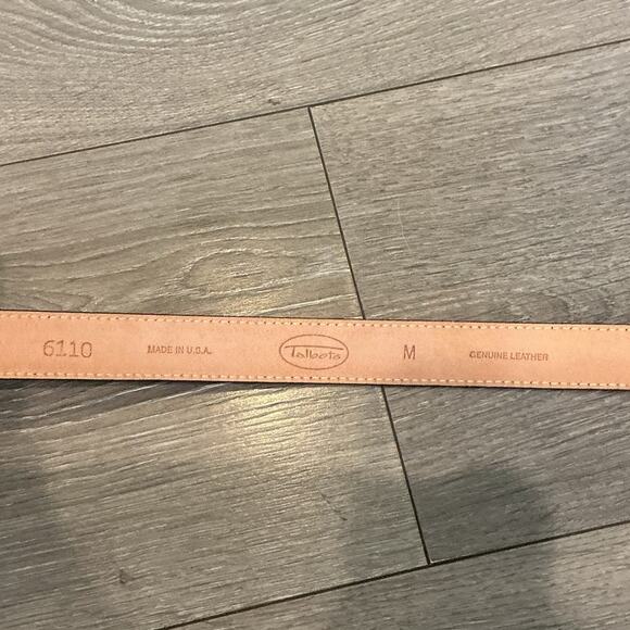 Vtg Talbots Womens Leather Belt Size Medium Tortoise Shell Buckle Black Classic - Picture 2 of 5